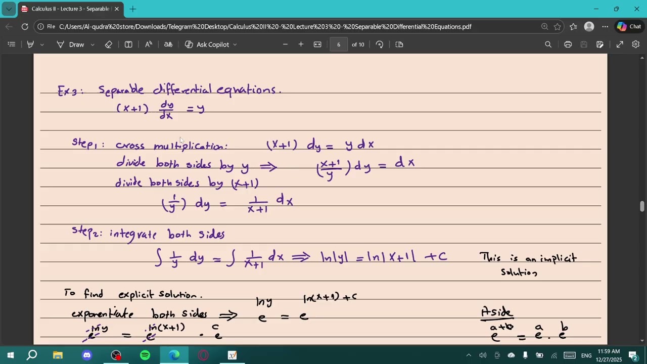 Math 2 | 1st order ODE | Separable