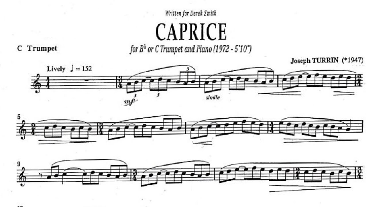 [TRUMPET SOLO] Caprice for Trumpet and Piano by Joseph Turrin - Heinz Karl Schwebel