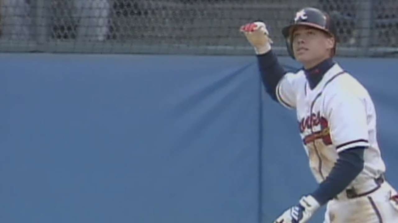 1996 NLDS Gm3: Chipper hits a two-run home run in Game 3