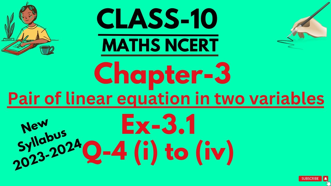 Q-4 | Ex-3.1 | Class-10 | Pair of linear equation in two variables | New Syllabus 2023-2024 |Maths