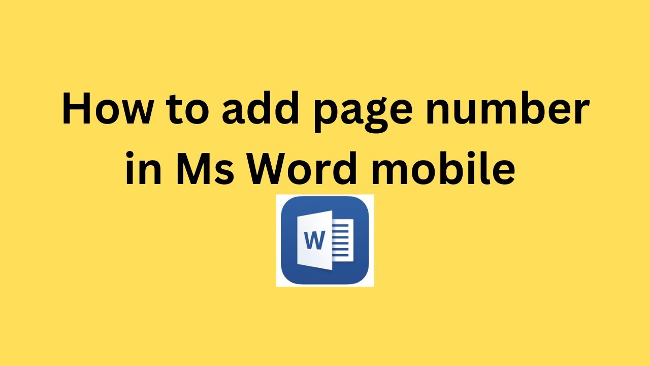 How to add page number in Ms Word mobile