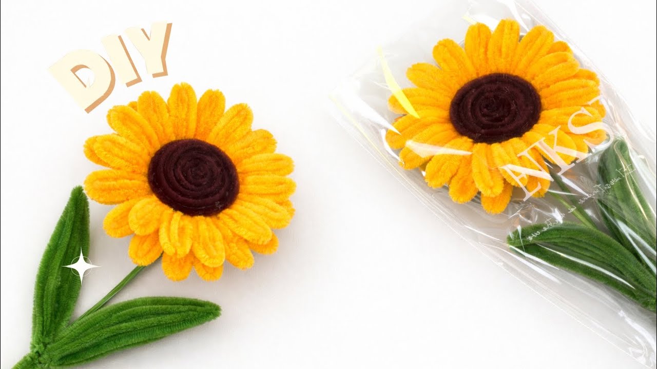 Pipe Cleaner Flower 🌟 Make Sunflower this way because it's Beautiful -Fuzzywire Flower step by step 