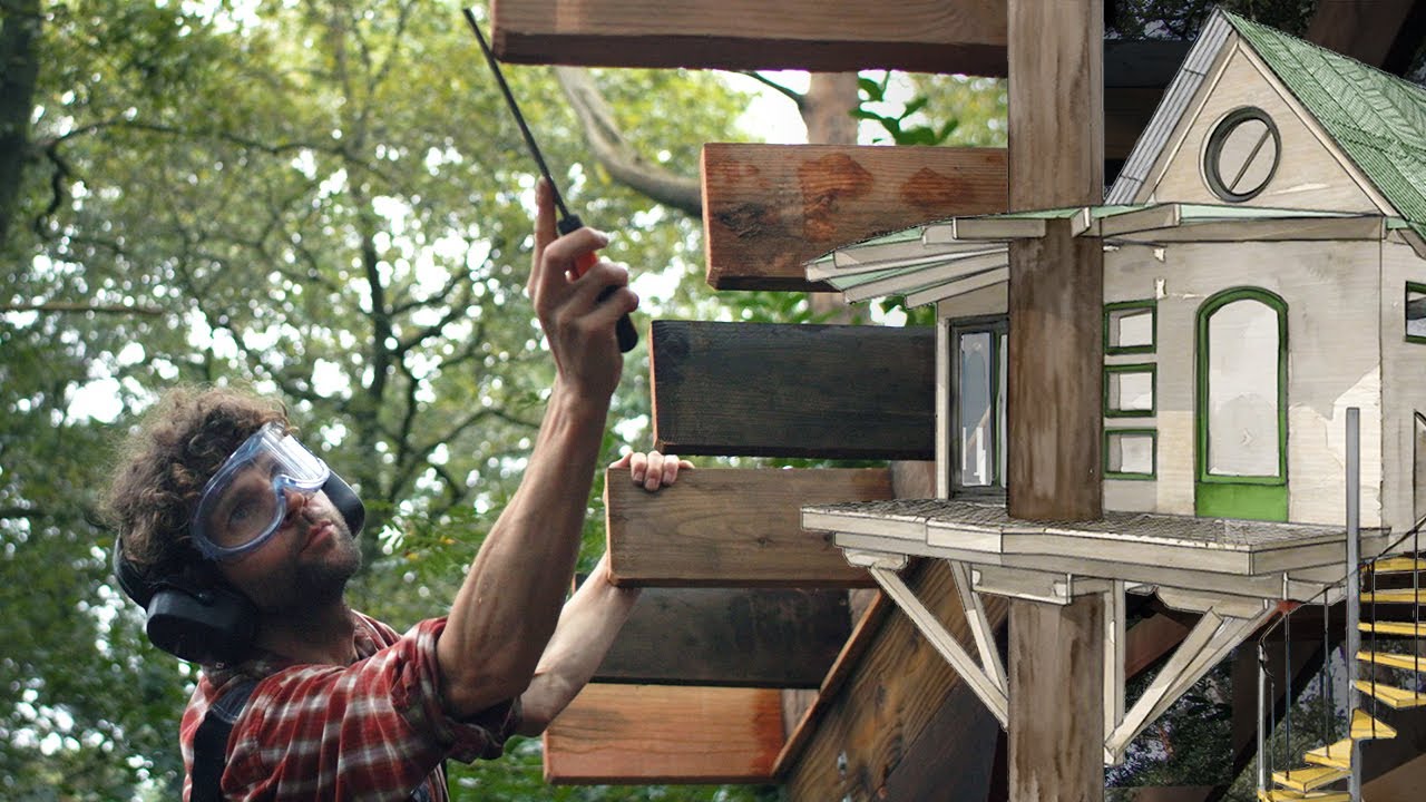 Building A Treehouse In A Beautiful Forest Alone - Part 5: Off The Ground Up The Tree