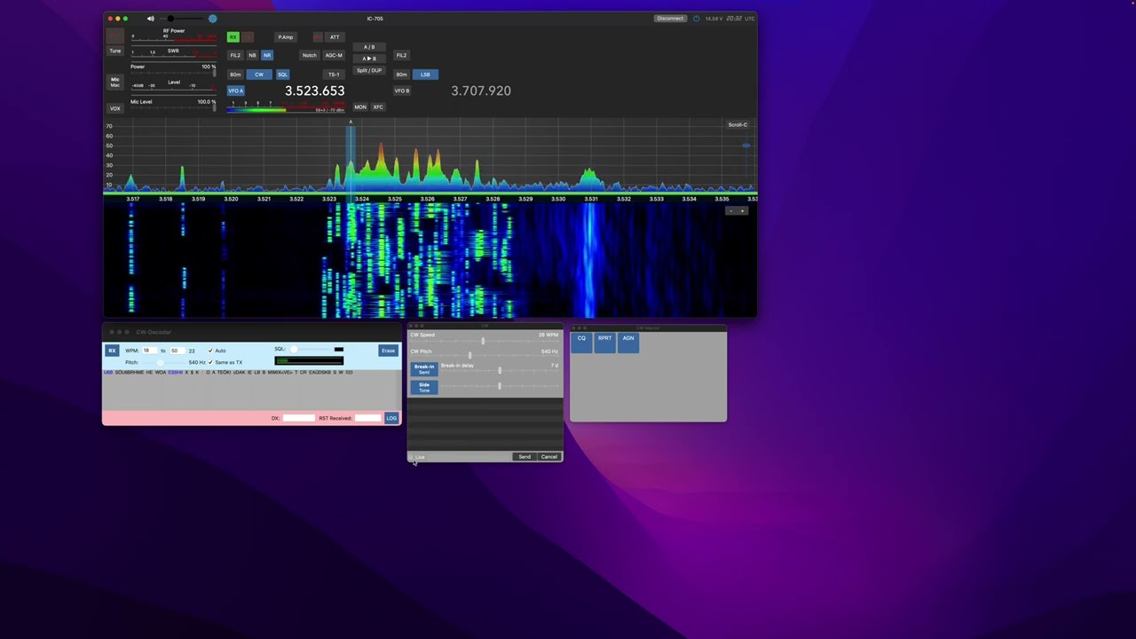 SDR Control for Icom - CW Decoder