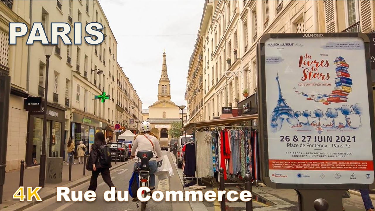 Paris walking tour - Rue du Commerce [4K UHD]