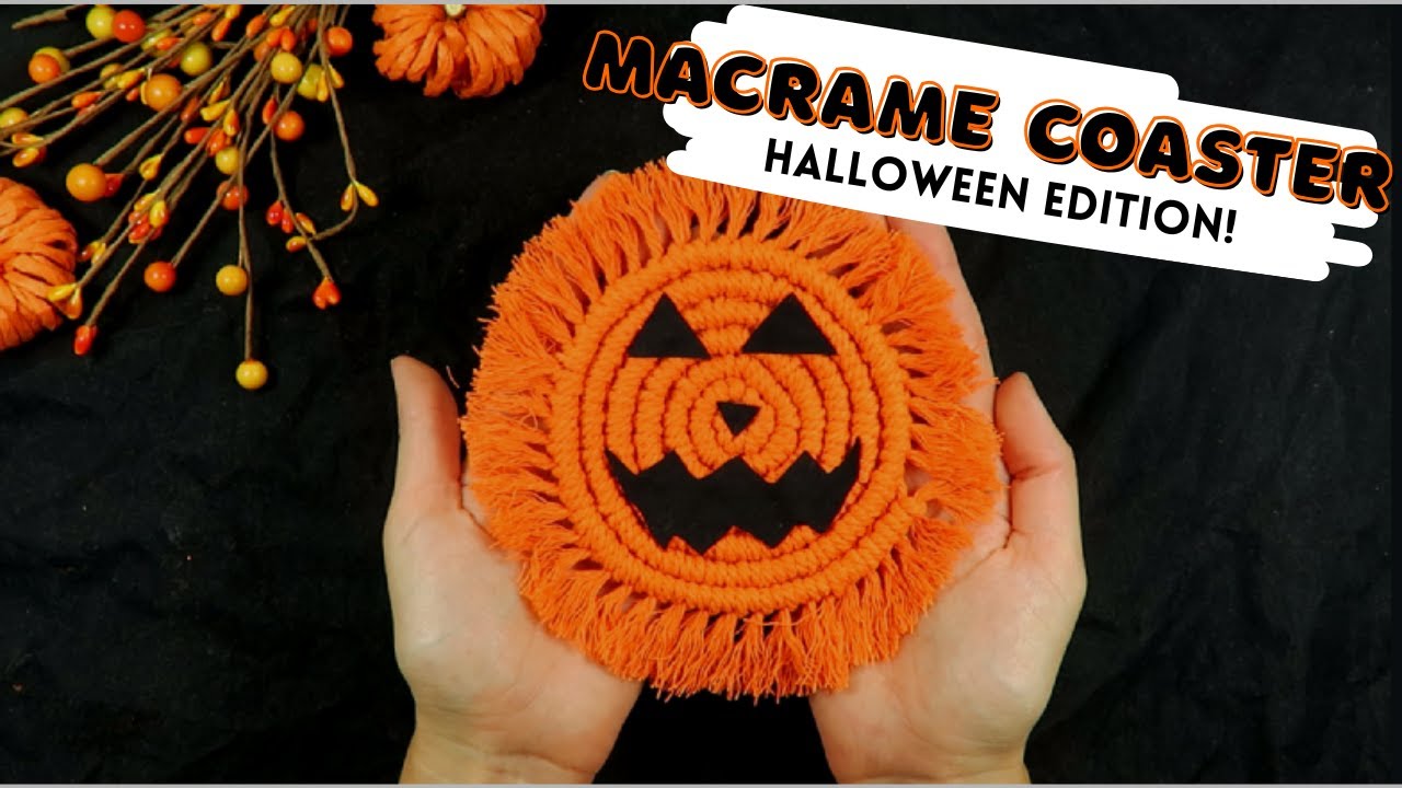 Подставка под стакан в виде тыквы в технике макраме своими руками 🎃 | Простая поделка на Хэллоуин...