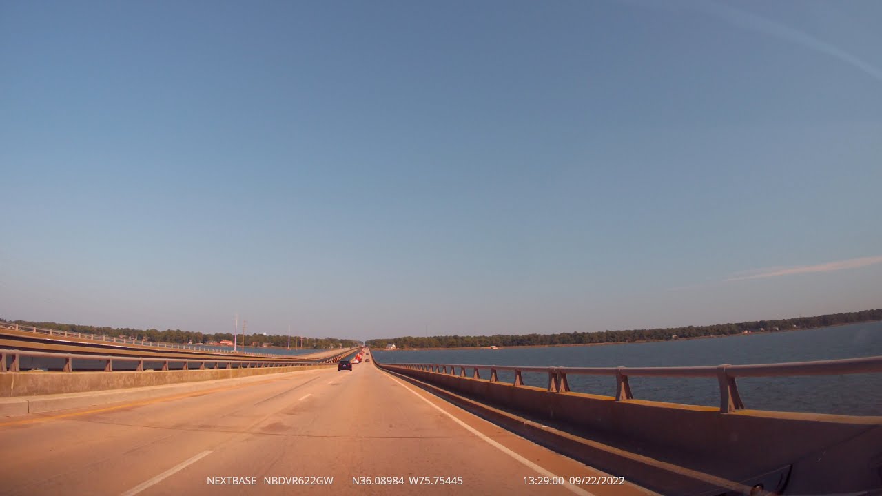 Virginia Beach, VA to Nags Head, NC road trip dashcam (1x - real-time)