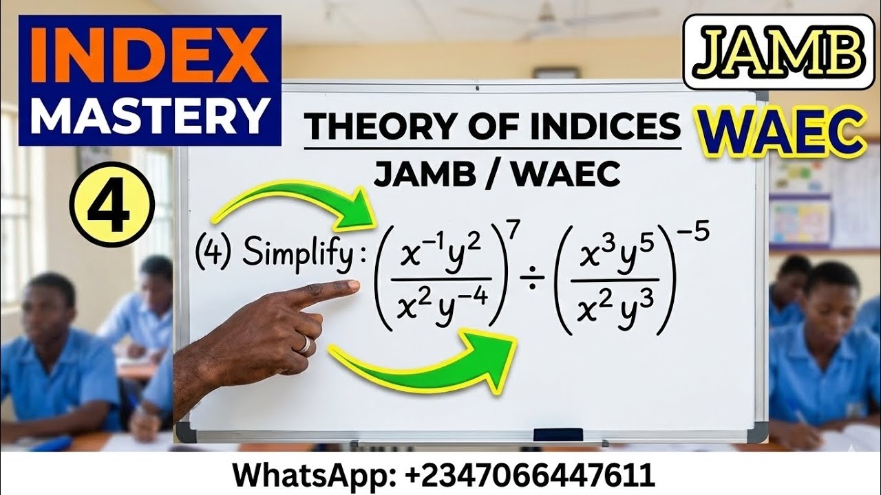 THEORY OF INDICES FROM JAMB PAST QUESTIONS 