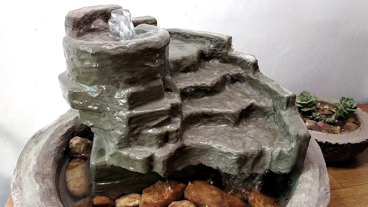 How to make very beautiful amazing cemented waterfall fountain water fountain