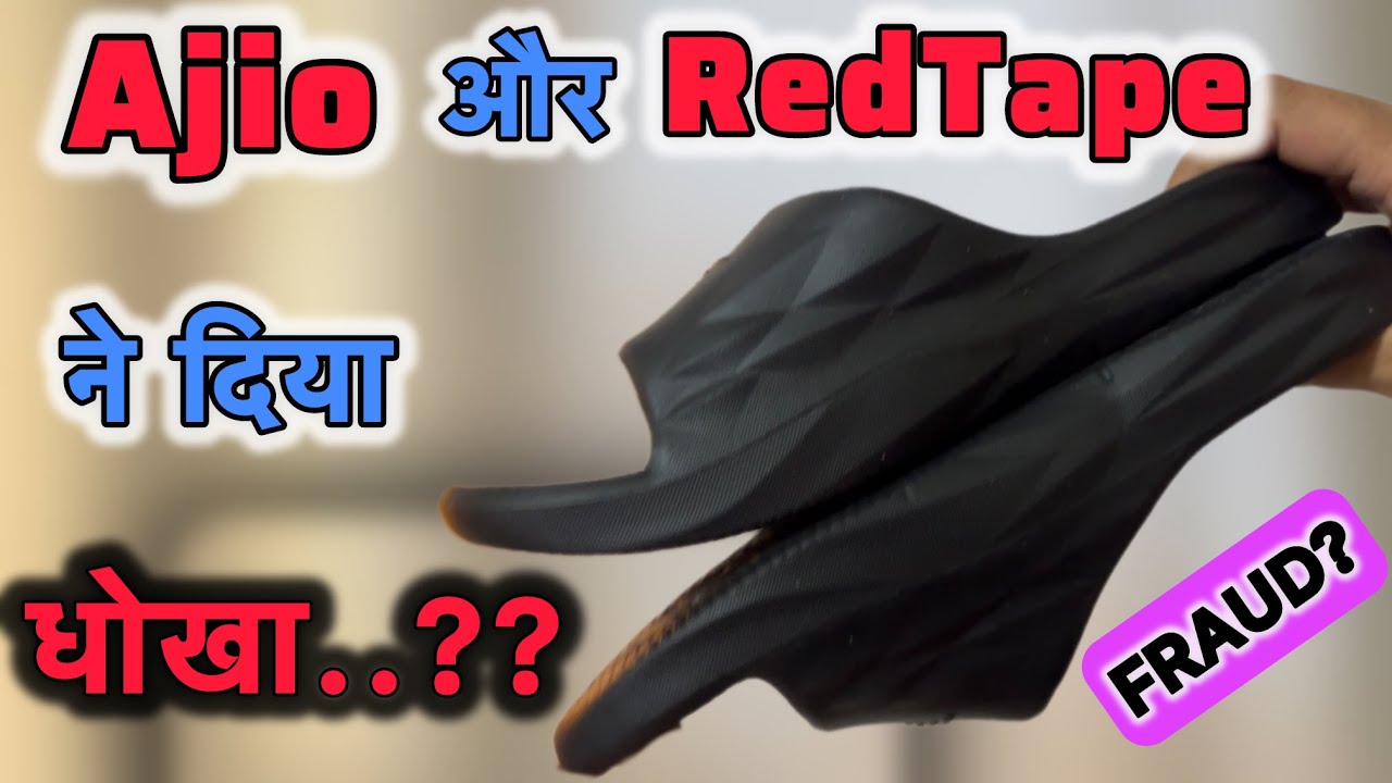 Red Tape Men Typographic Flip Flops Slider Black II 10K II 