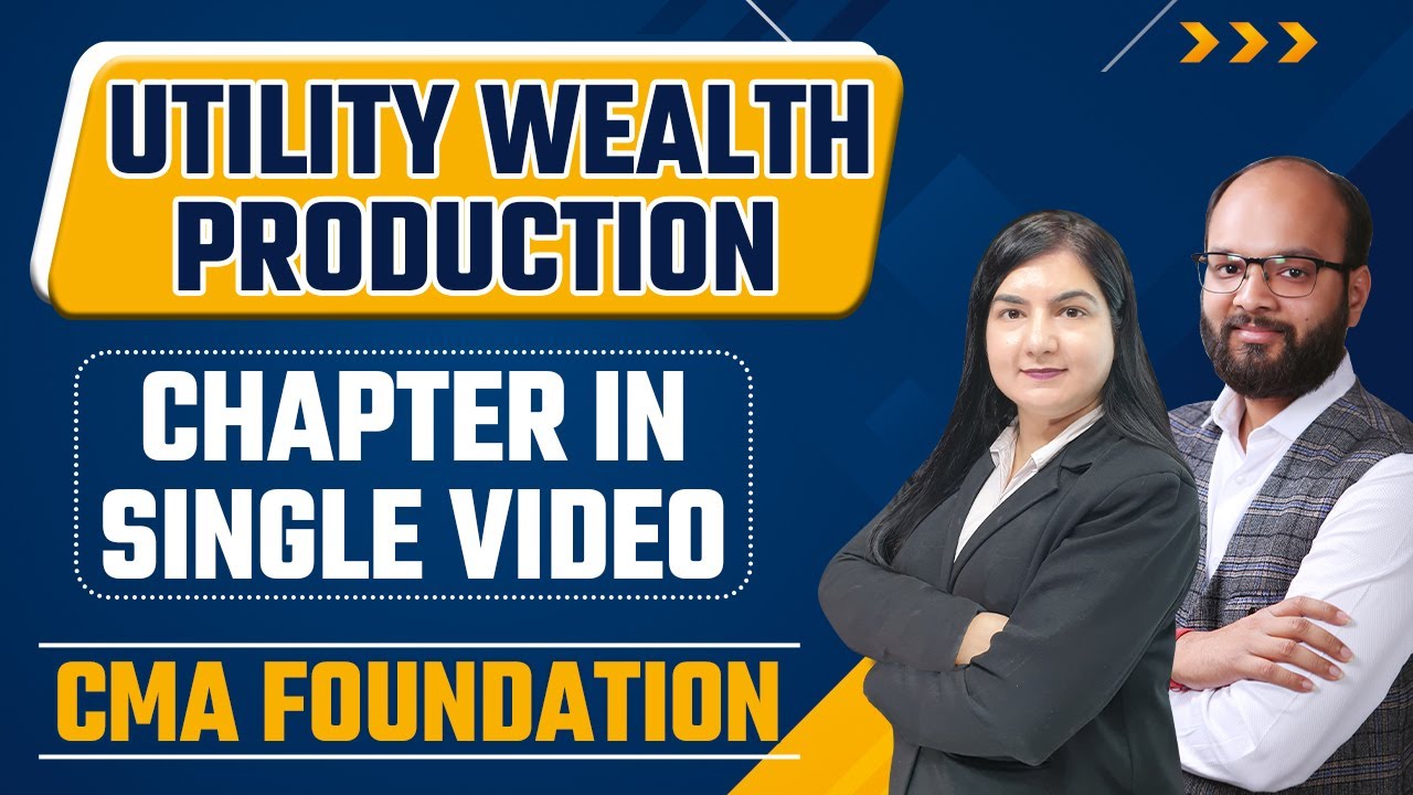 Utility, Wealth & Production Chapter in Single Video | Economics CMA Foundation Module 1 | ICMAI