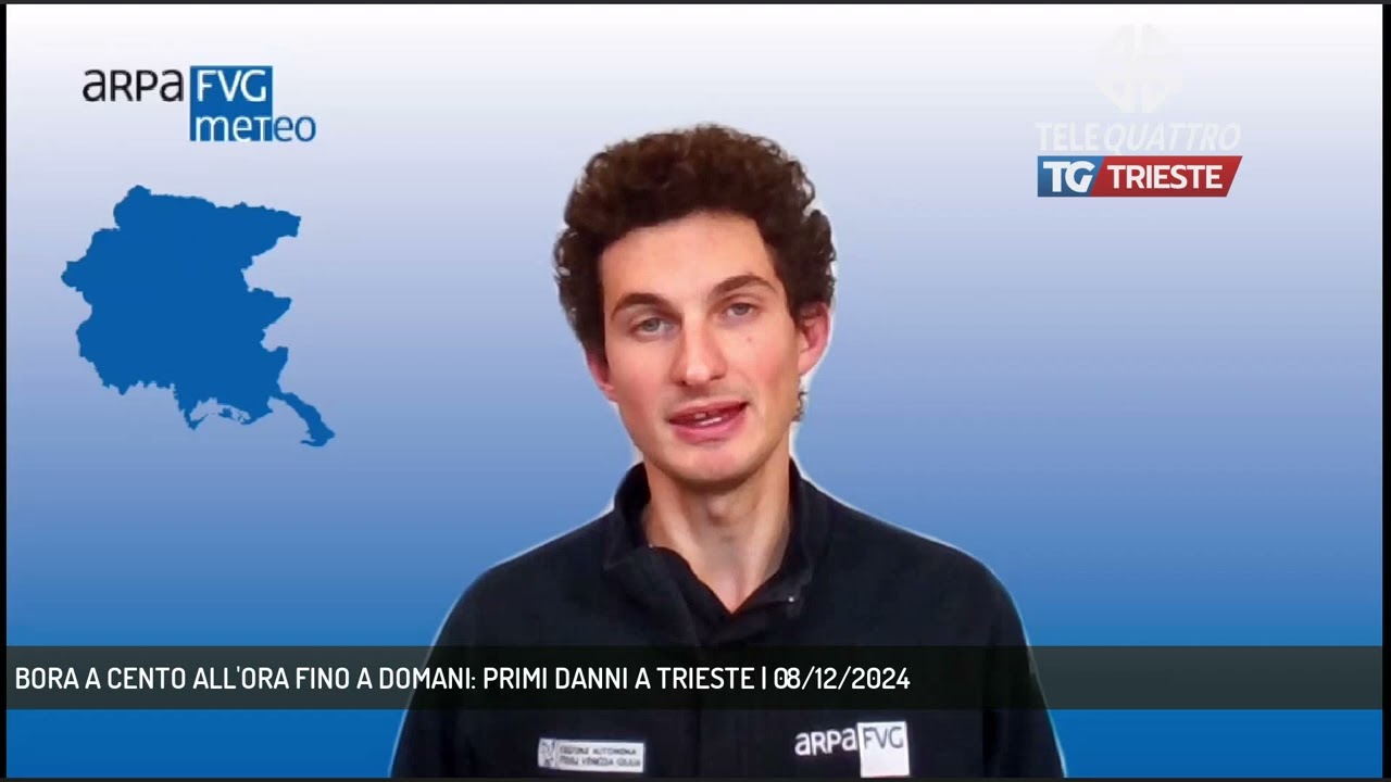 BORA A CENTO ALL'ORA FINO A DOMANI: PRIMI DANNI A TRIESTE | 08/12/2024