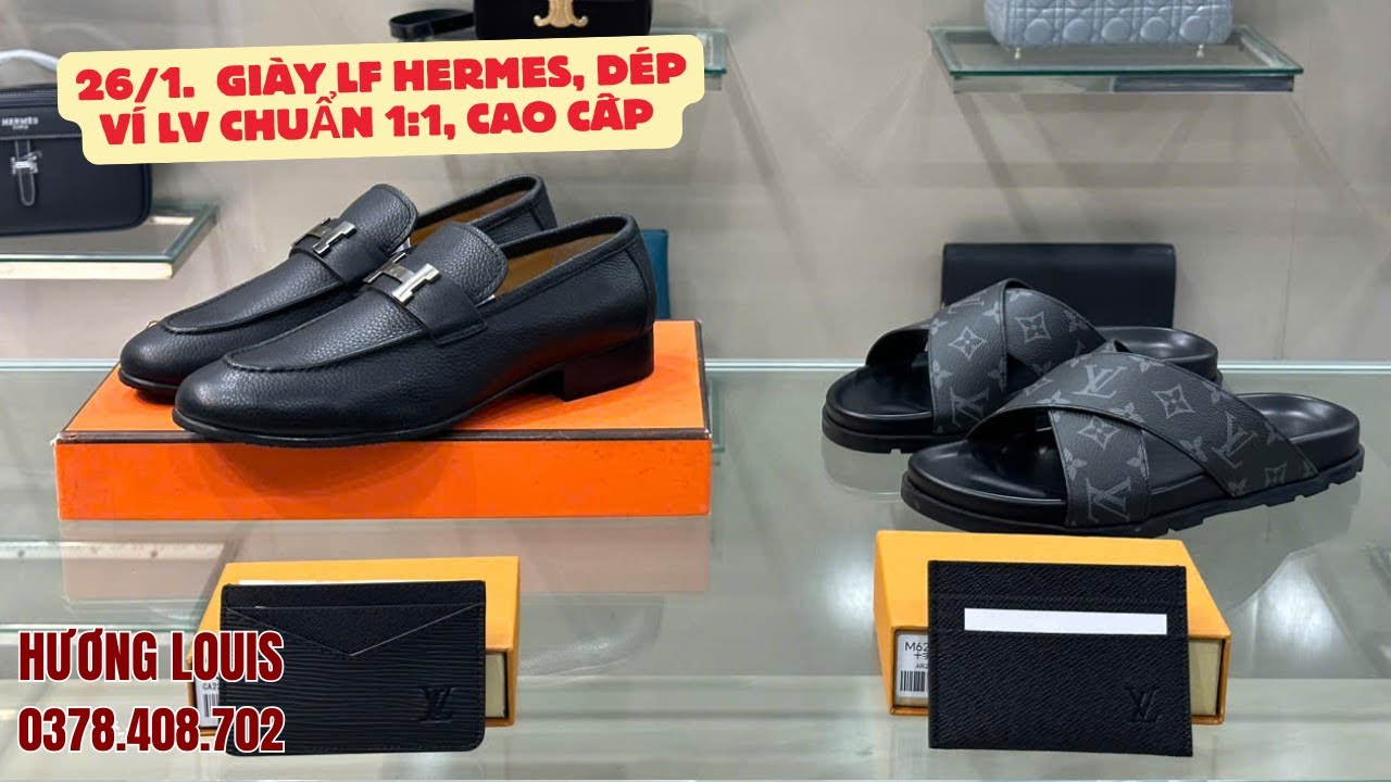 26/1.  GIÀY LF HERMES, DÉPVÍ LV chuẩn 1:1, cao cấp