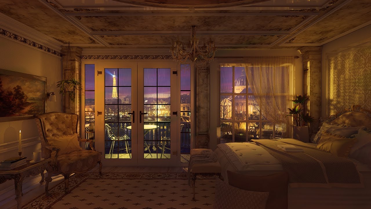 Cozy Rainy Night In Paris 🌙 Fall Asleep In The Most Romantic City In The World | Calming Rain Sounds