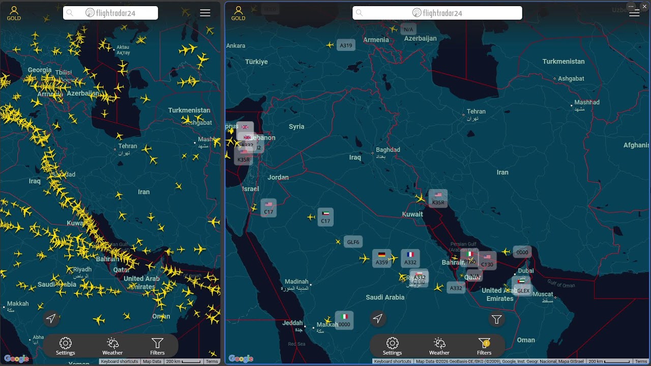 Live Flight Radar | Real-Time Air Traffic | Live | IRAN