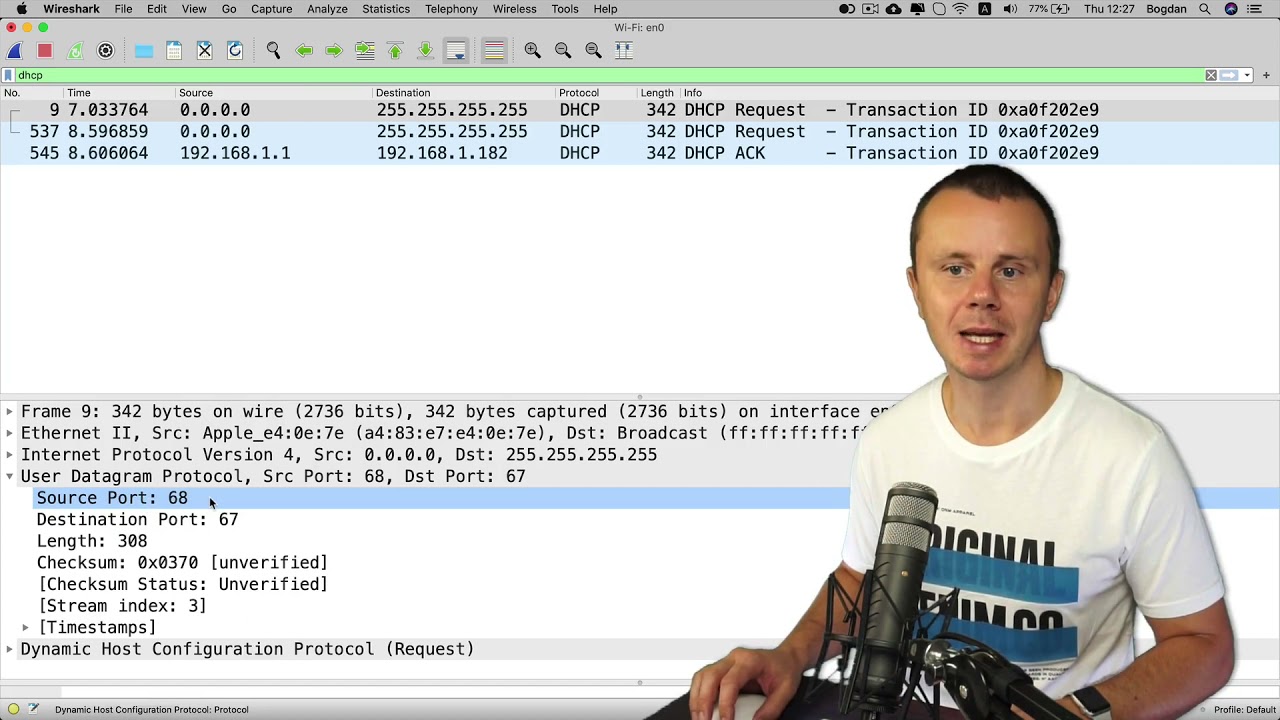 Анализ UDP в Wireshark