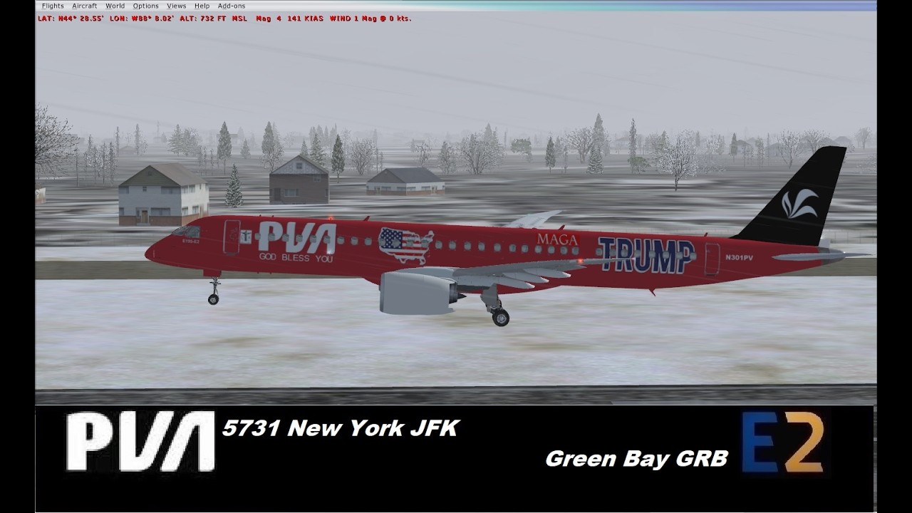 PVA 5731 New York JFK to Green Bay GRB v-992.