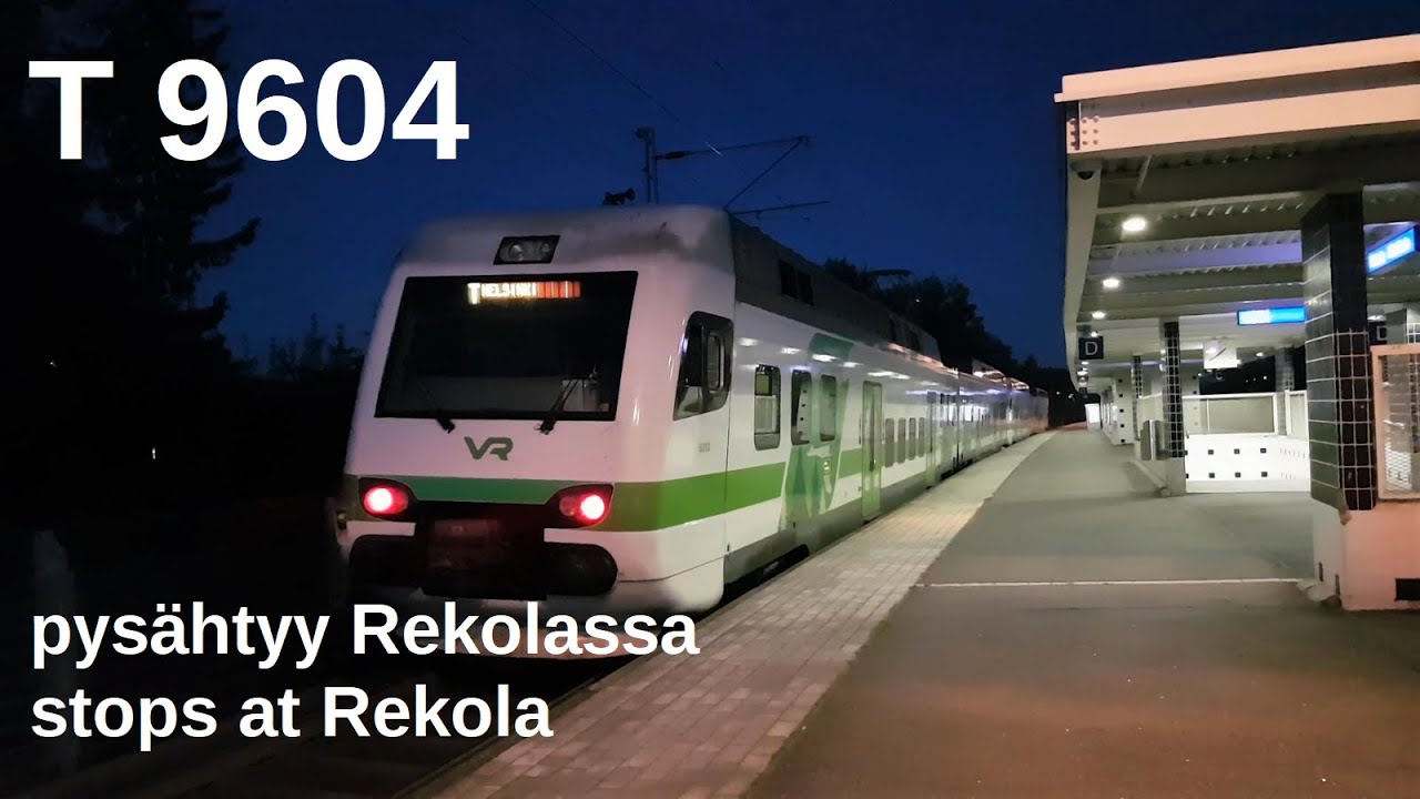 T-juna 9604 pysähtyy Rekolassa | T train 9604 stops at Rekola