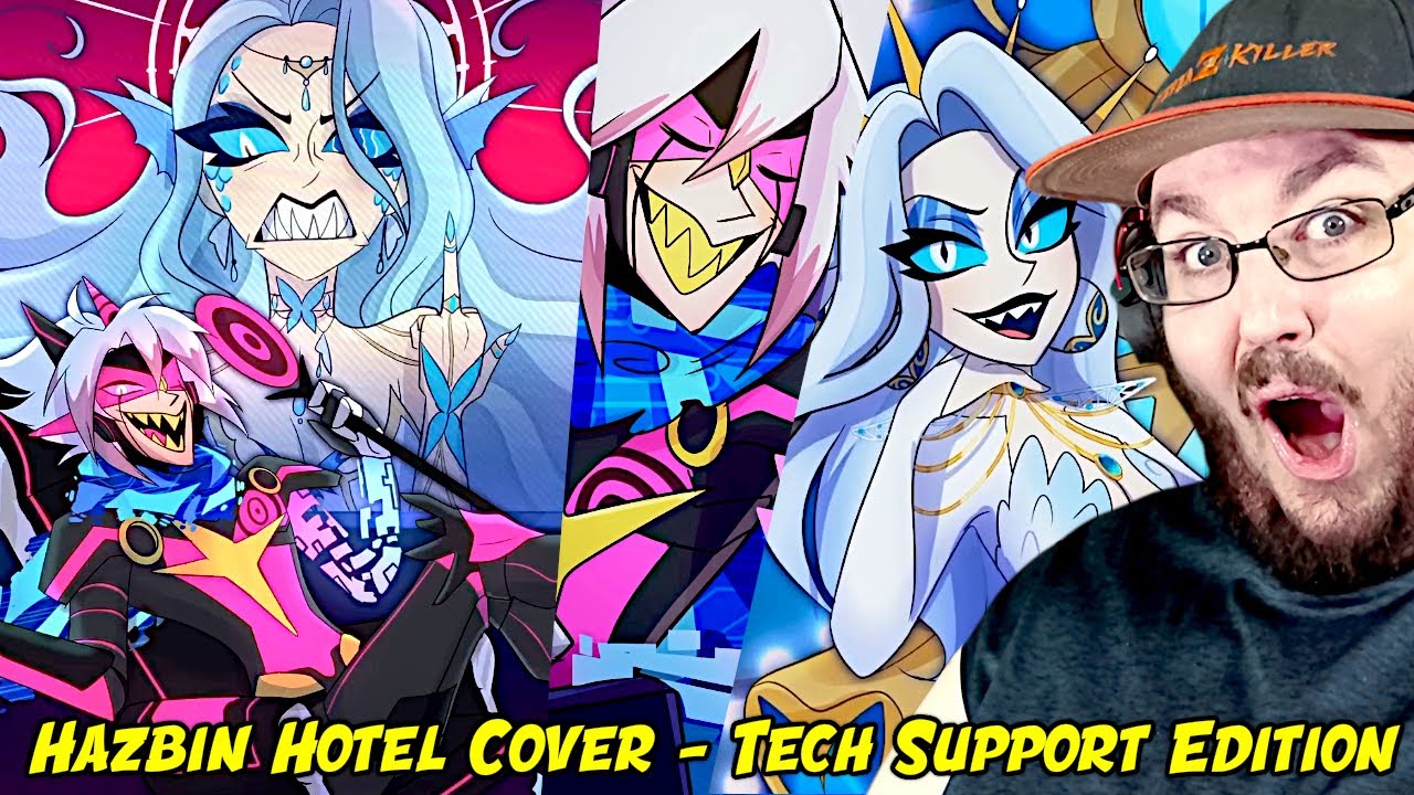 Hazbin Hotel - Stayed Gone & Hells Greatest Dad - Tech Support Edition | Song Cover REACTION!!!