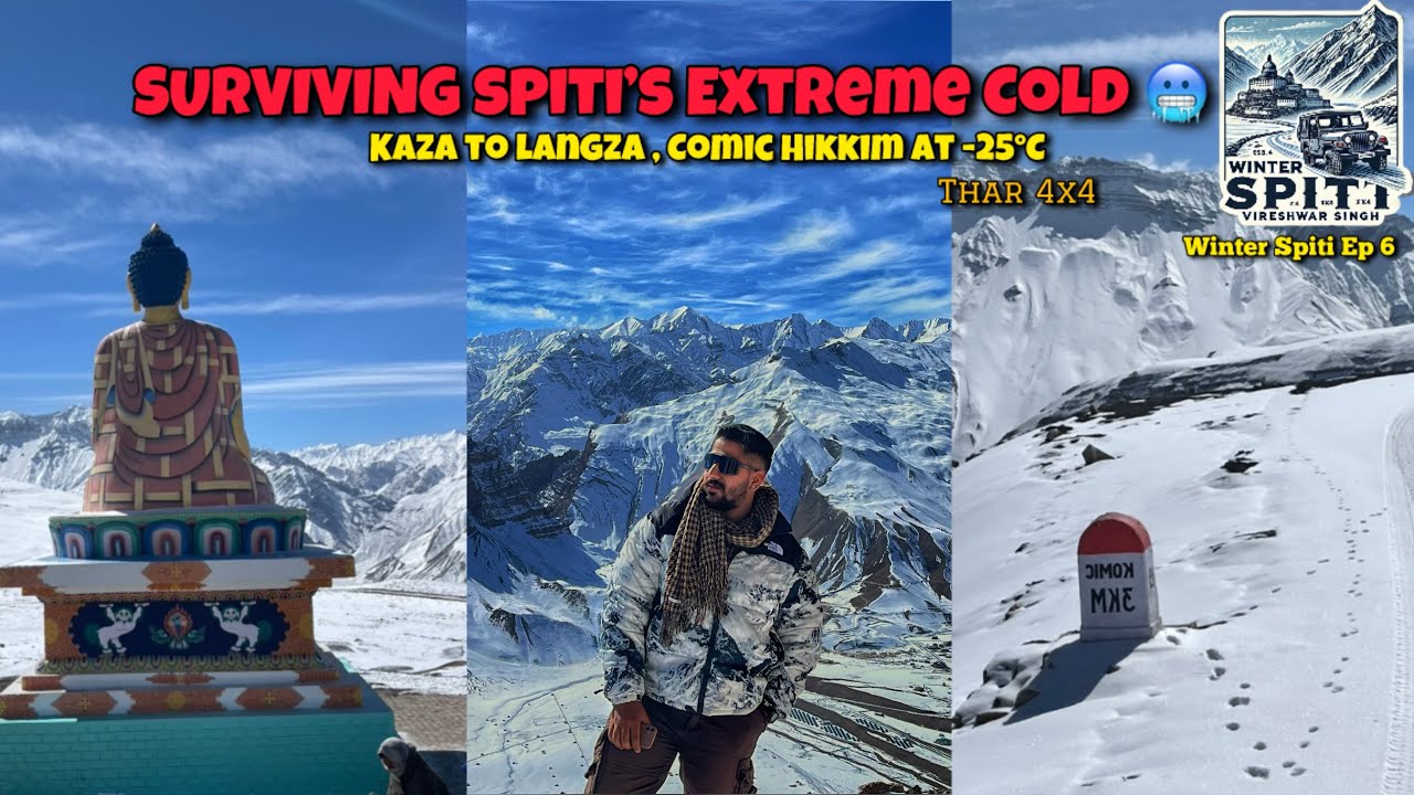 Adrenaline Se Bhara Winter Spiti Safar: Kaza Langza Comic & Hikkim Vlog | Ep6