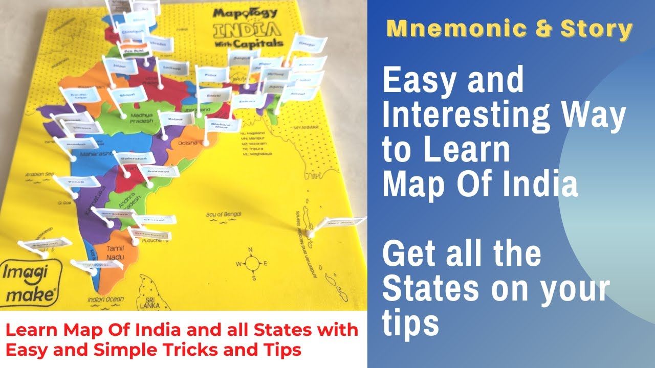 Easy & Quick Map Learning 4 Kids| Mnemonic & Story technique 4 kids to learn Map of India &  States