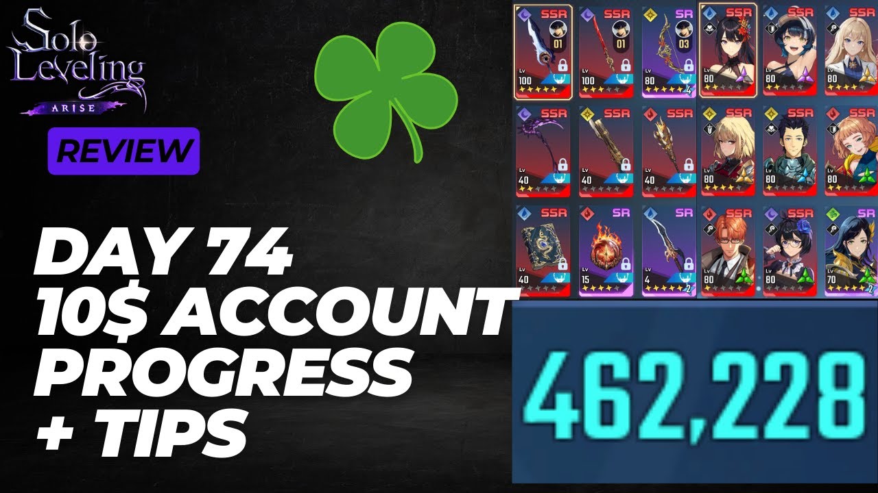 [Solo Leveling: Arise] Day 74 10$ Account Review | Ch18 Hard | Ch15 R |  462K TP | F2P Friendly