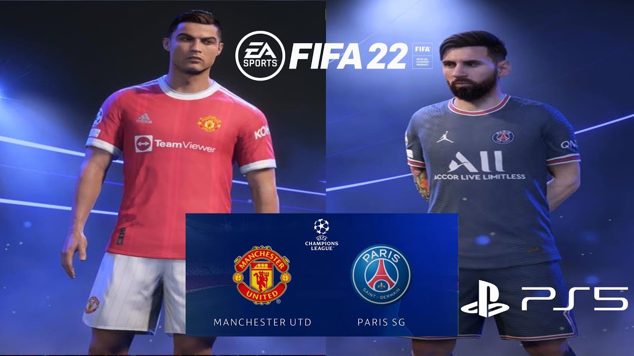 FIFA 22 PS5 | Manchester United Vs PSG | Ft. Messi, Ronaldo | UEFA Champions League