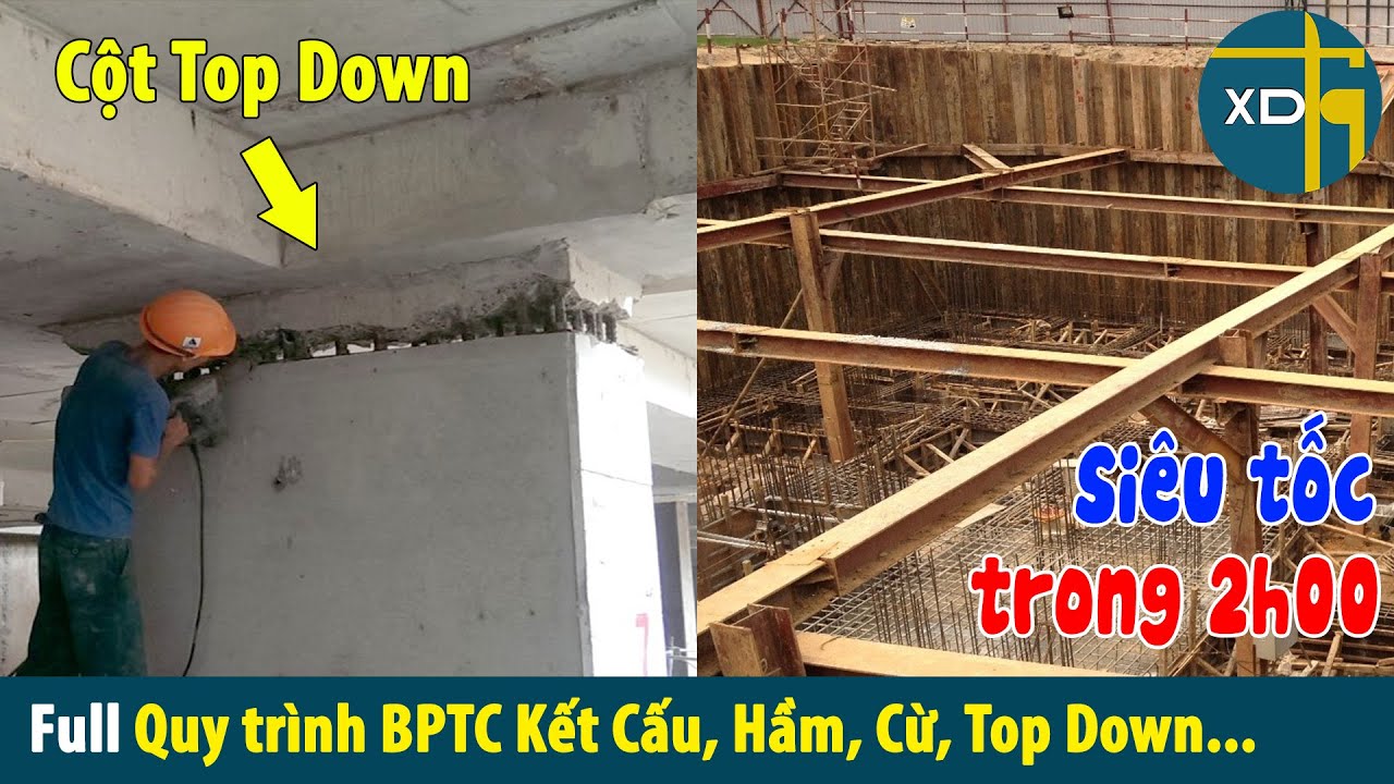 Trọn bộ: C&aacute;c quy tr&igrave;nh biện ph&aacute;p thi c&ocirc;ng kết cấu tầng hầm, top down, cừ, c&aacute;p DUL... thực chiến