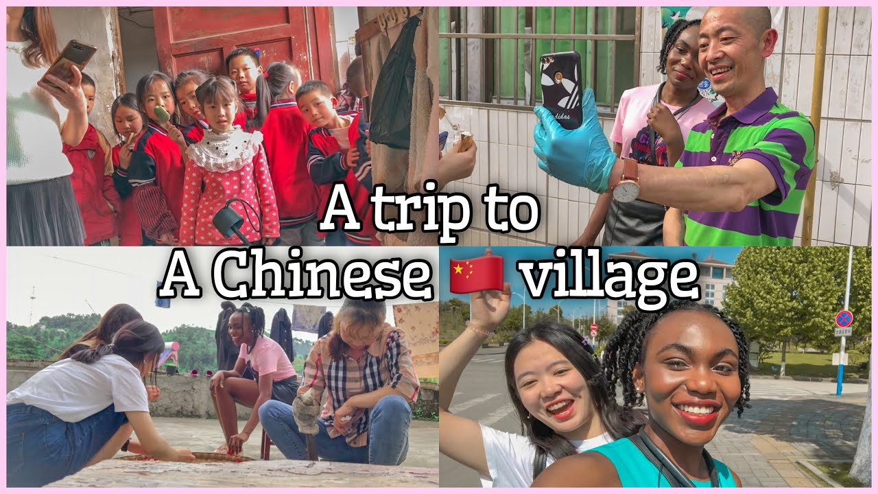 Chinese kids see a black person for the first time||village life in china|| QueenBee