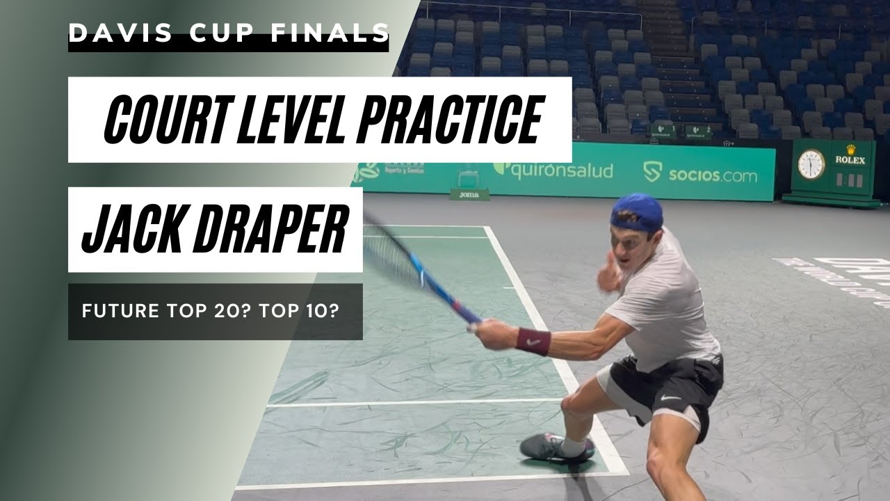 Jack Draper is impressive to watch. Future Top 10 ? (Davis Cup Finals 2023 | Court Level Practice)