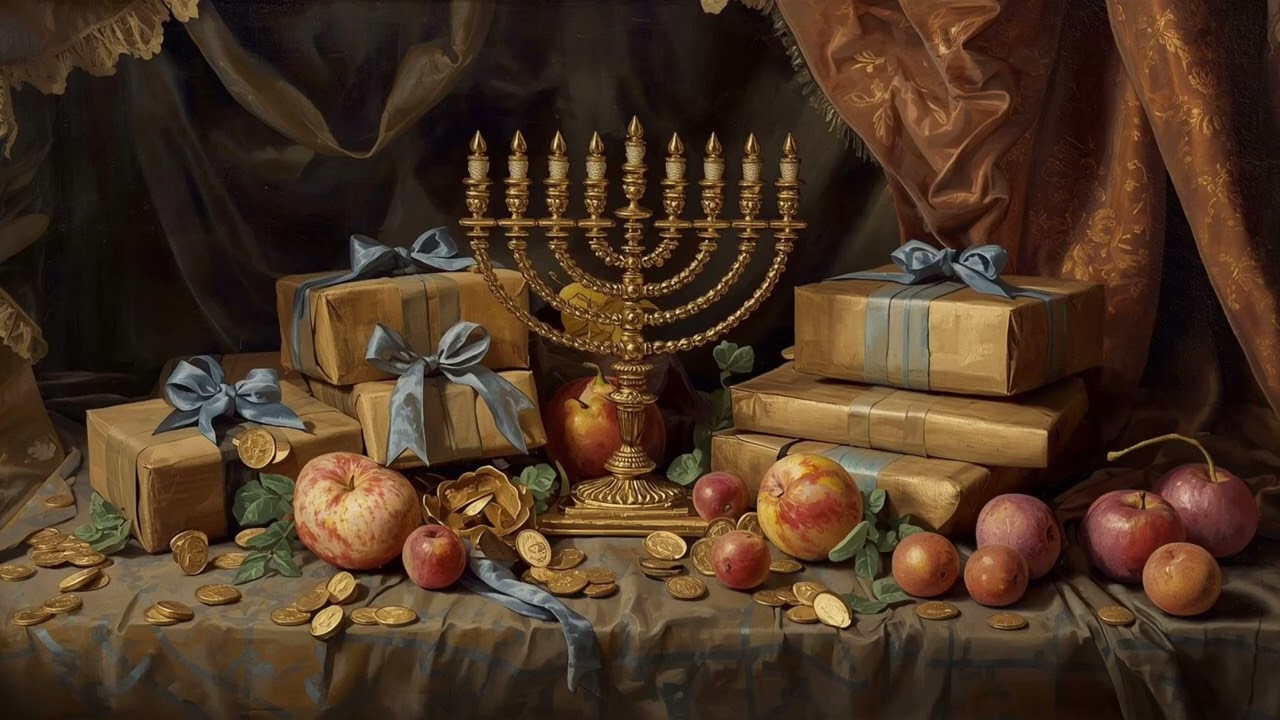 Samsung Frame TV | Happy Hanukkah | Oil Painting Still life | Celebration | TV Screensaver - 2hrs