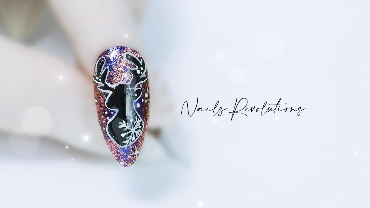 NailMas #15 Galaxy reindeer nails art tutorial