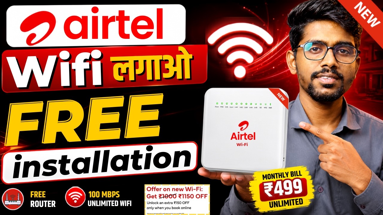 📶Airtel AirFiber Kaise Lagwaye 2026 | Airtel AirFiber Installation & plans | Wifi FREE Installation