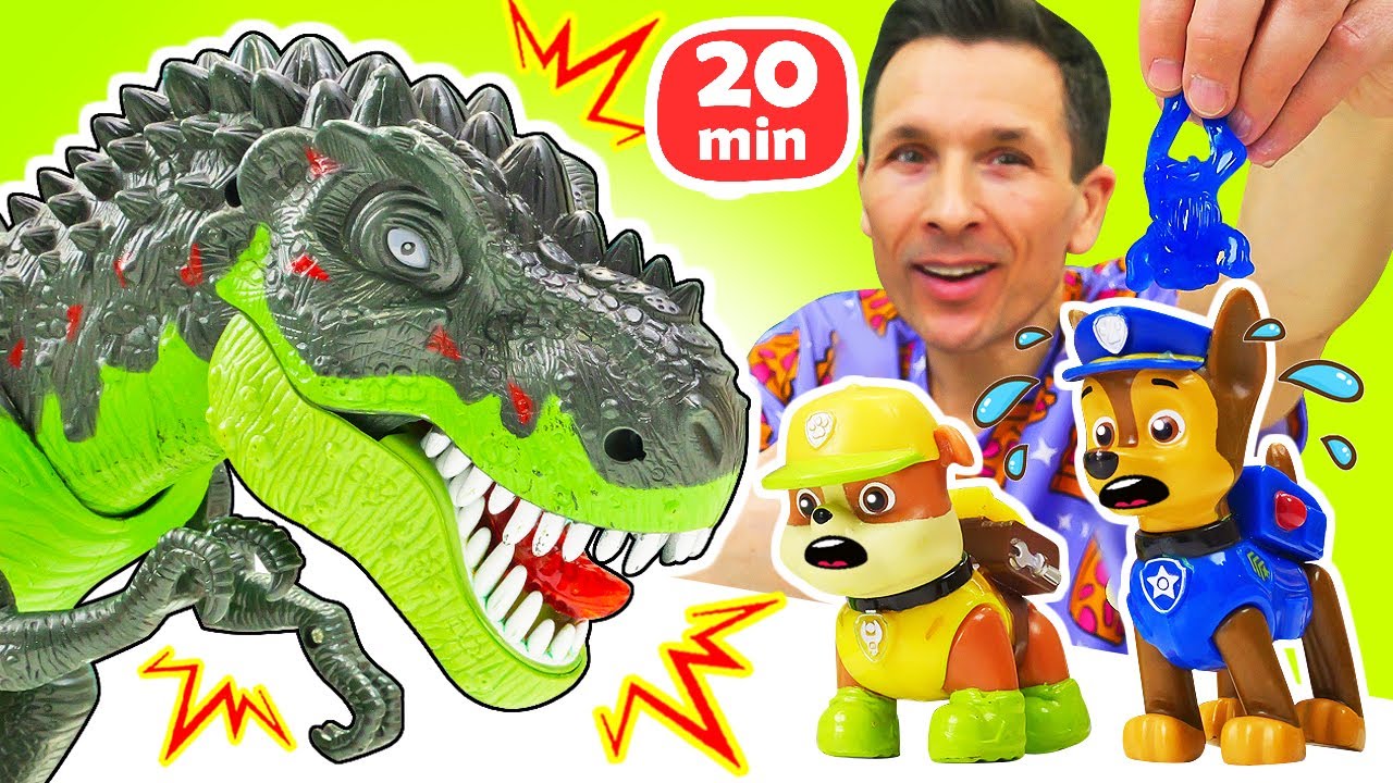 Les chiots contre les dinosaures 🦕 Jeux avec la Pat Patrouille en jouets pour enfants