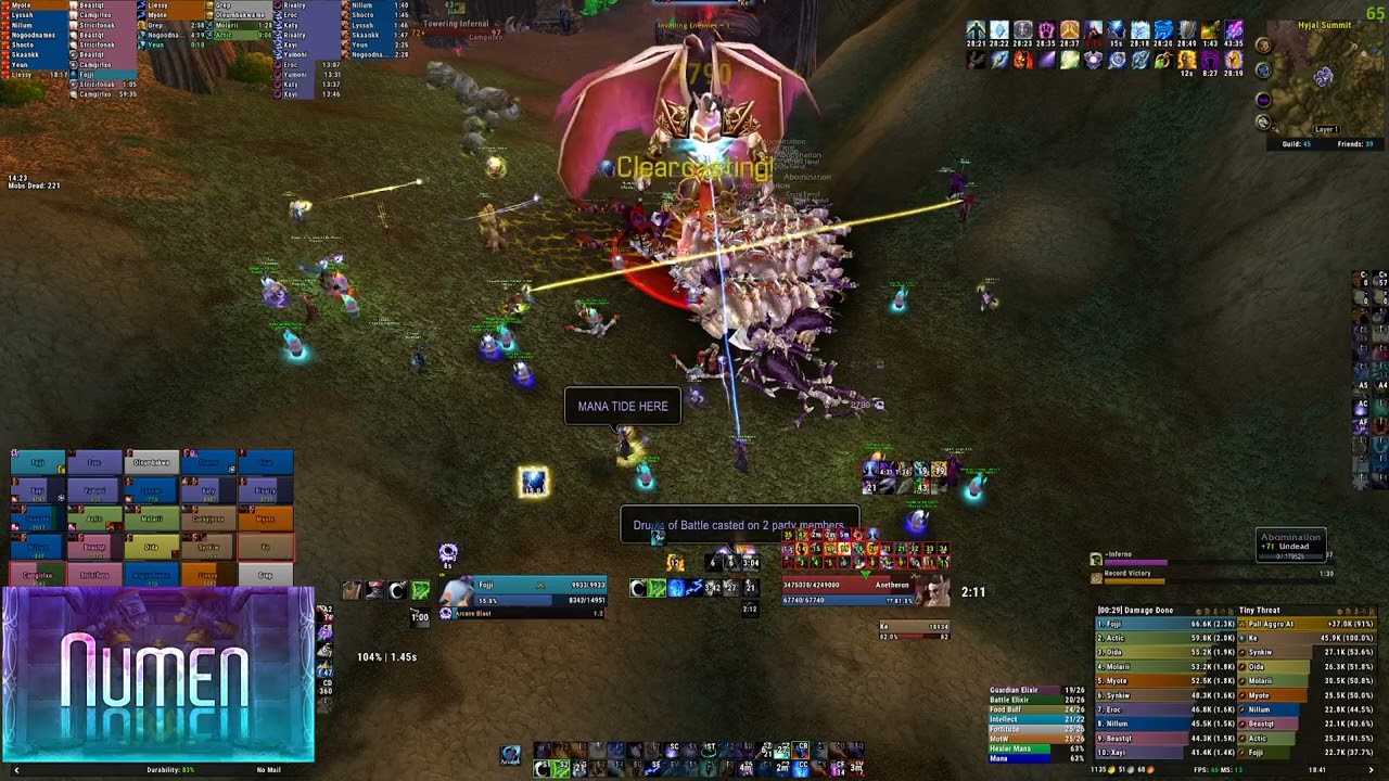 Fojji, Numen - #1 World DPS All Classes Mount Hyjal | Burning Crusade Classic Arcane Mage