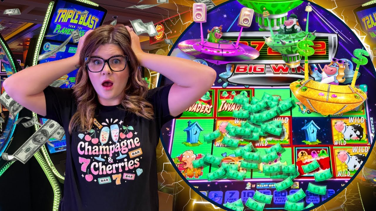 My Biggest Win on the NEW Planet Moolah Triple Blast Slot Machine!