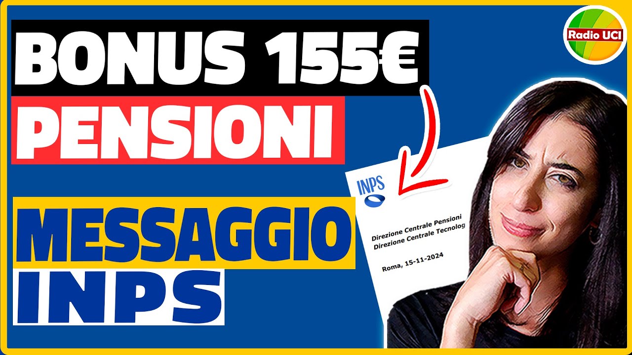 BONUS TREDICESIMA 2024 PENSIONATI 155 EURO A CHI SPETTA QUANDO ARRIVA