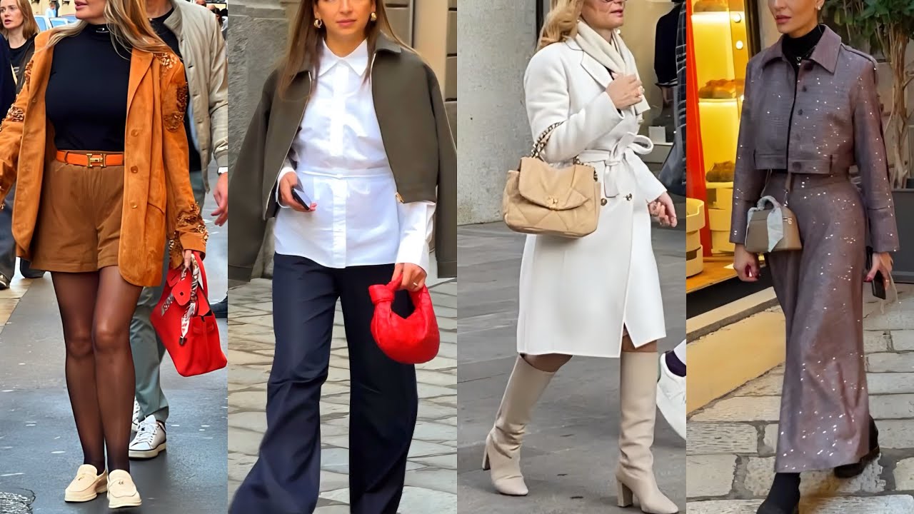 STUNNING STREET STYLE SHOW BY MILAN FASHIONISTAS | CHIC OUTFITS TRENDS || ITALIAN SHOPPING WALK