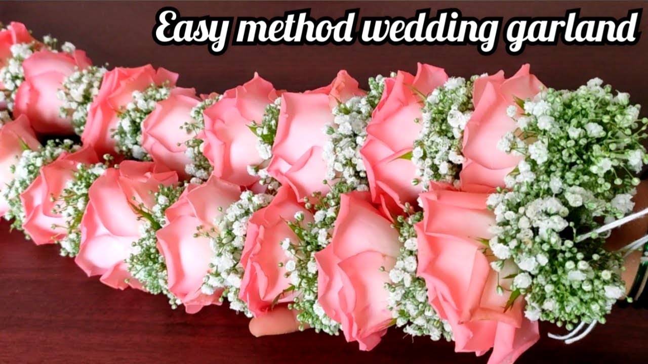 Reception garland / wedding garland /ரோஜா பூ மாலை கட்டுவது எப்படி / garland /baby pink rose malai