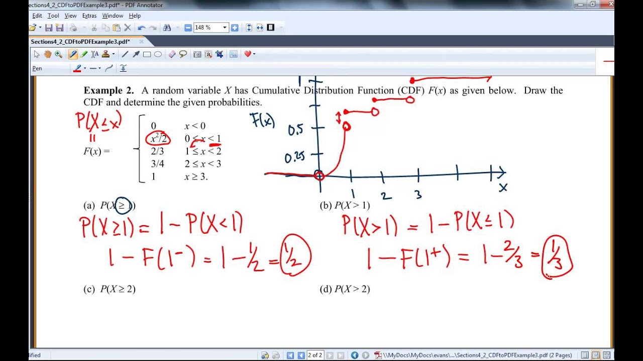 Section 4 2: CDF to Probability Values