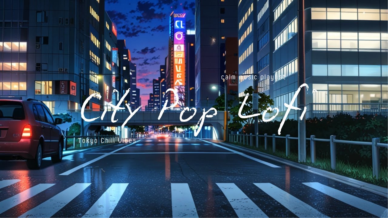 シティポップ　BGM　寒い日の帰り道、歩道に残る足音　LO-FI　作業用