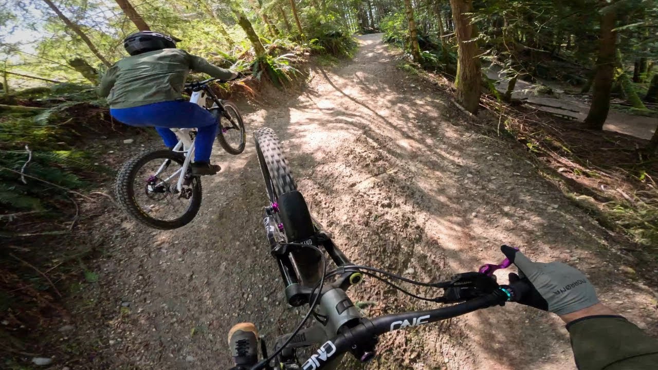 He Rides a Downhill Bike for the first time! Could not believe the difference!