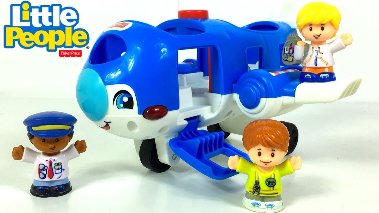 FISHER PRICE LITTLE PEOPLE GOING PLACES TRAVEL SET WIYH SCHOOL BUS AIRPLANE & FIGURINES - UNBOXING