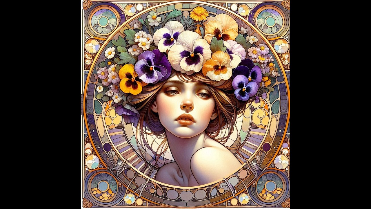 アールヌーボの花輪 Art Nouveau wreath