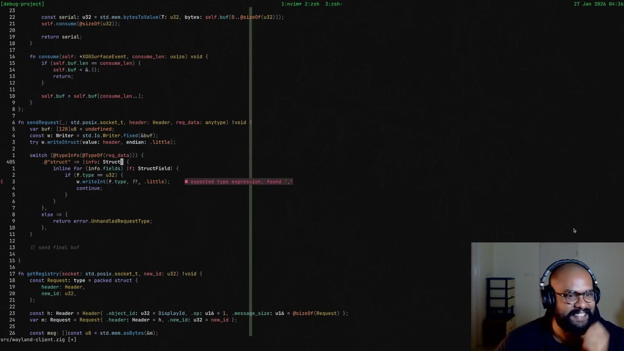 Building a debugger With Zig For Zig | Refactoring the wayland client