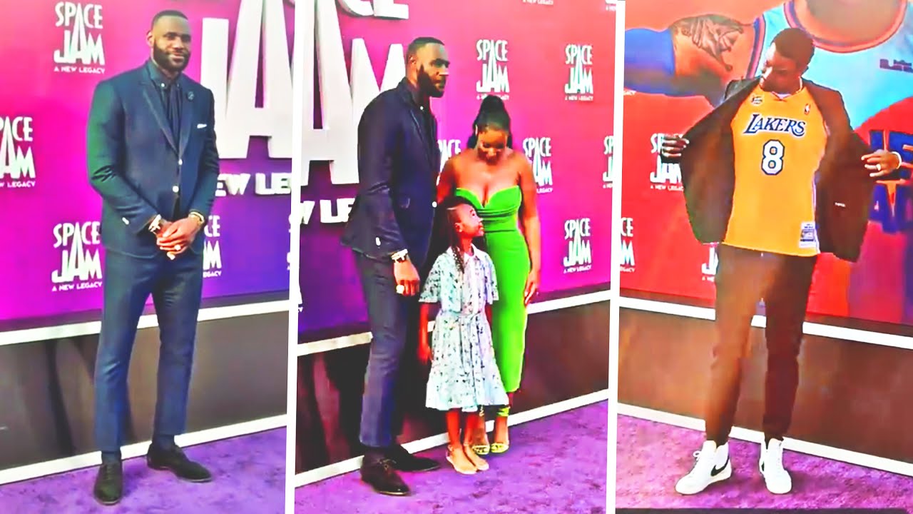 LeBron James At The Premiere Night Of His Movie Space Jam 2 With His Family