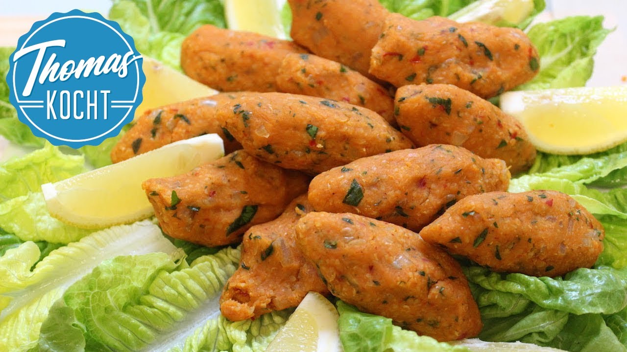 Vegane Linsen-Bulgur Frikadellen - Mercimek Köftesi Rezept