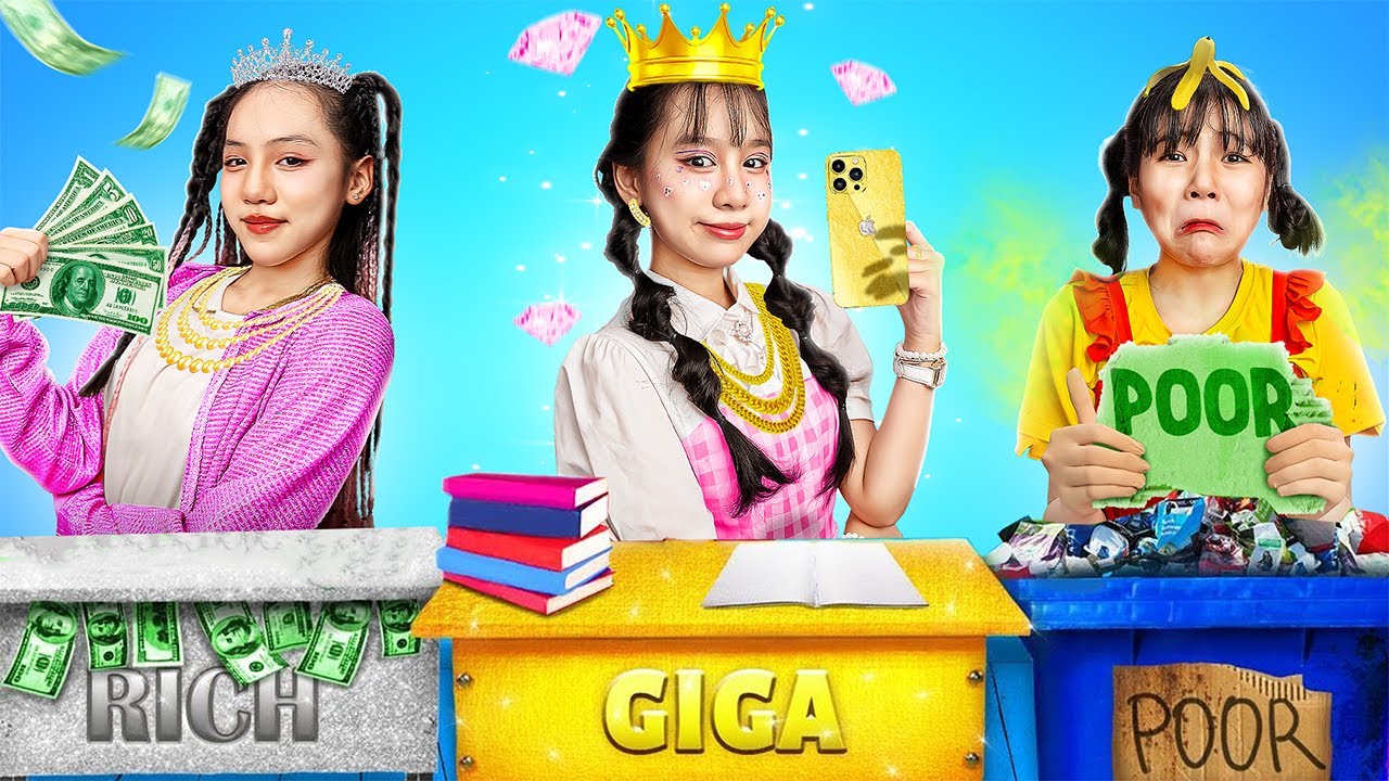 Poor Vs Rich Vs Giga Rich Student | Baby Doll And New Friends At School | Baby Doll Show