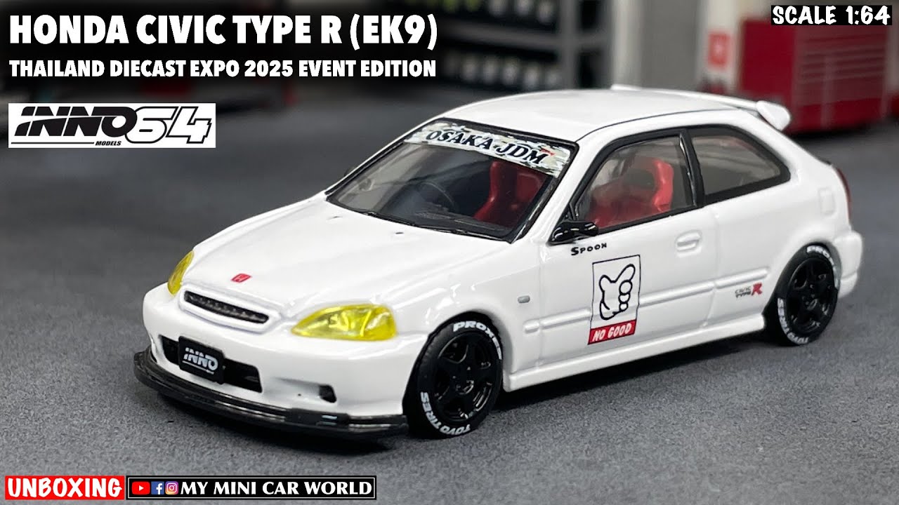 『MY MINI CAR WORLD』UNBOXING INNO64 1/64 HONDA CIVIC TYPE R (EK9) TDE 2025 EVENT EXCLUSIVE 