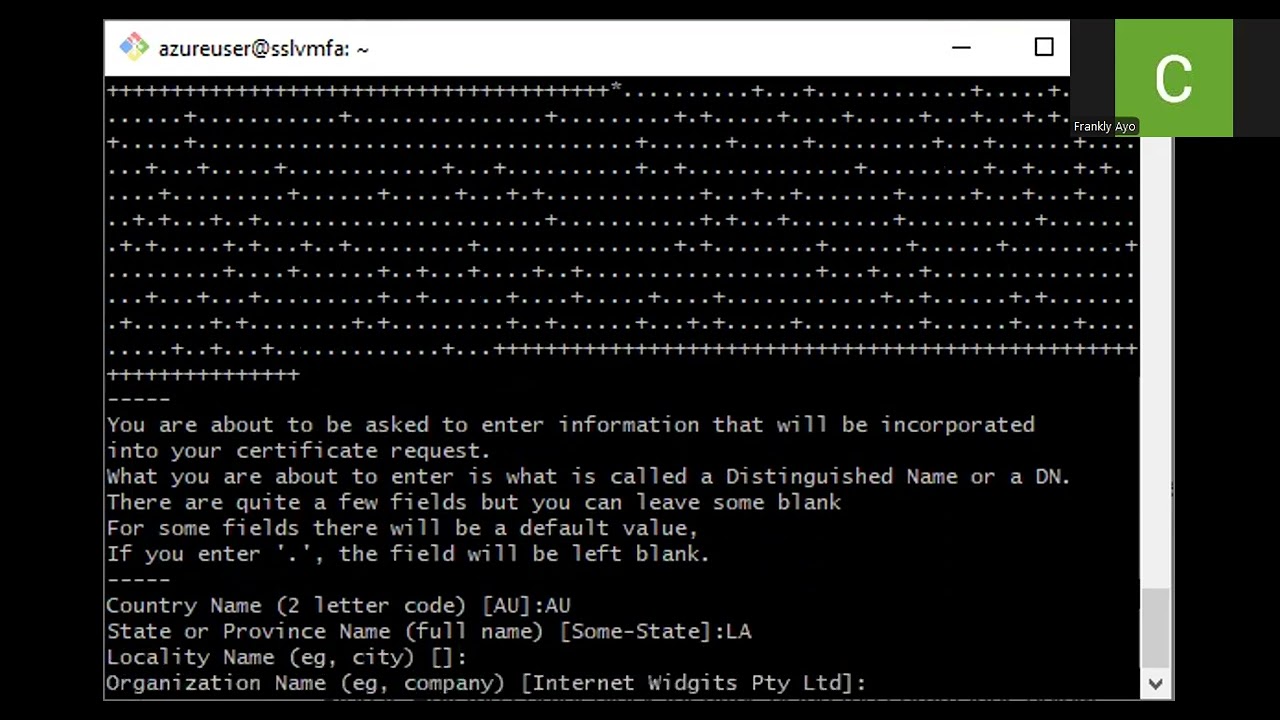 Installing a Self-signed certificate to an Apache webserver running on Ubuntu Server 24.04 in Azure